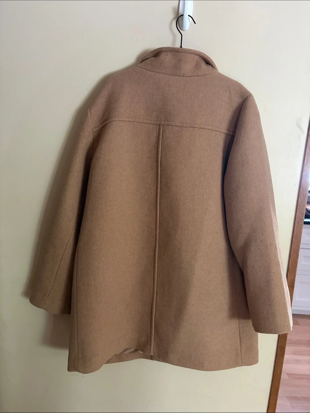 J.Crew Factory Button Neck City Coat Heather Acorn Wool Blend Size 16